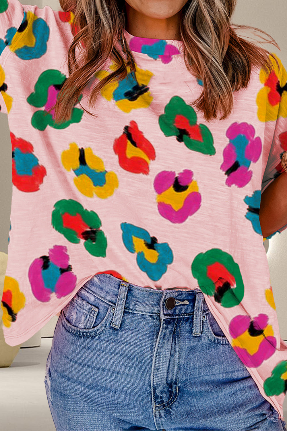 Printed Round Neck Half Sleeve Top – product image 2