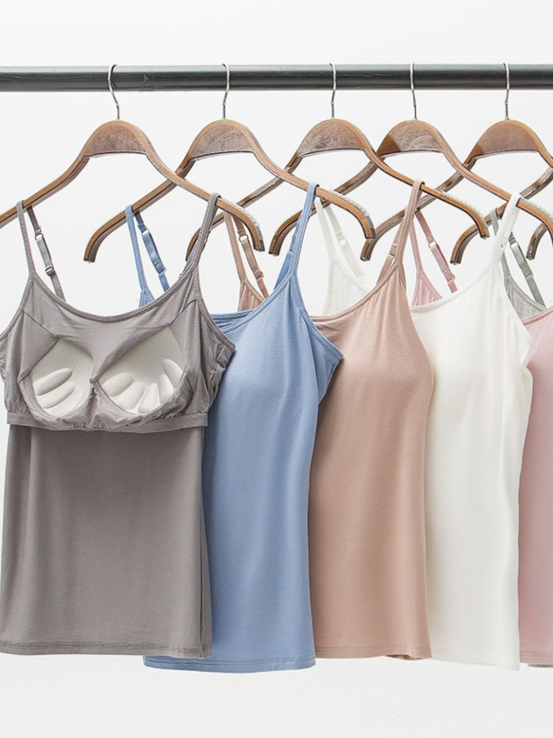Full Size Adjustable Strap Modal Cami with Bra – product image 2