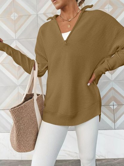 Half Zip Long Sleeve Knit Top – product image 26