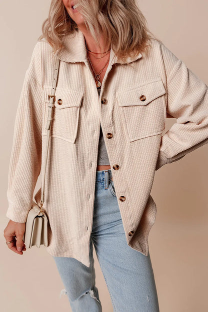 Pocketed Button Up Dropped Shoulder Shacket – product image 6