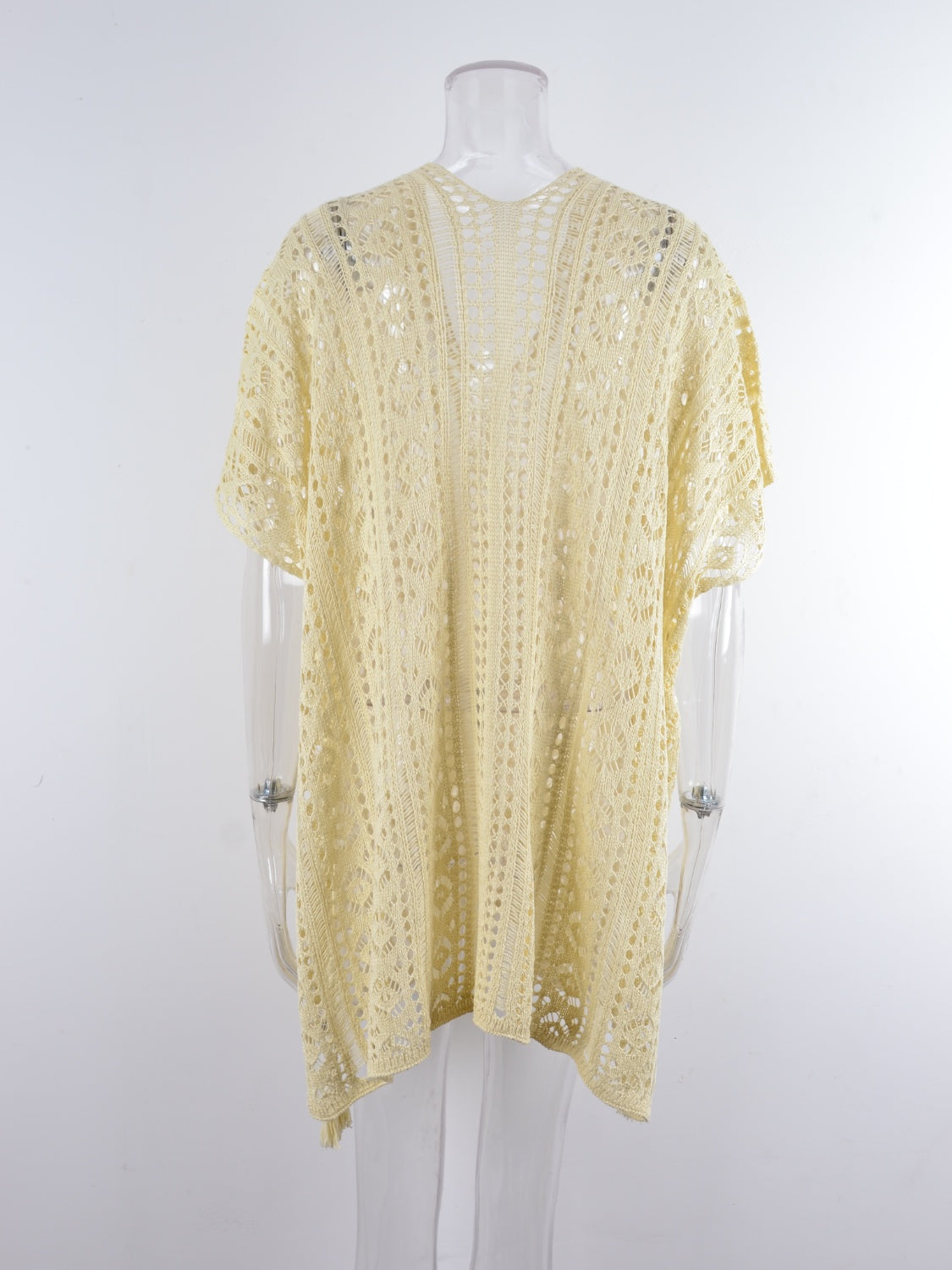 Cutout V-Neck Cover-Up with Tassel – product image 32