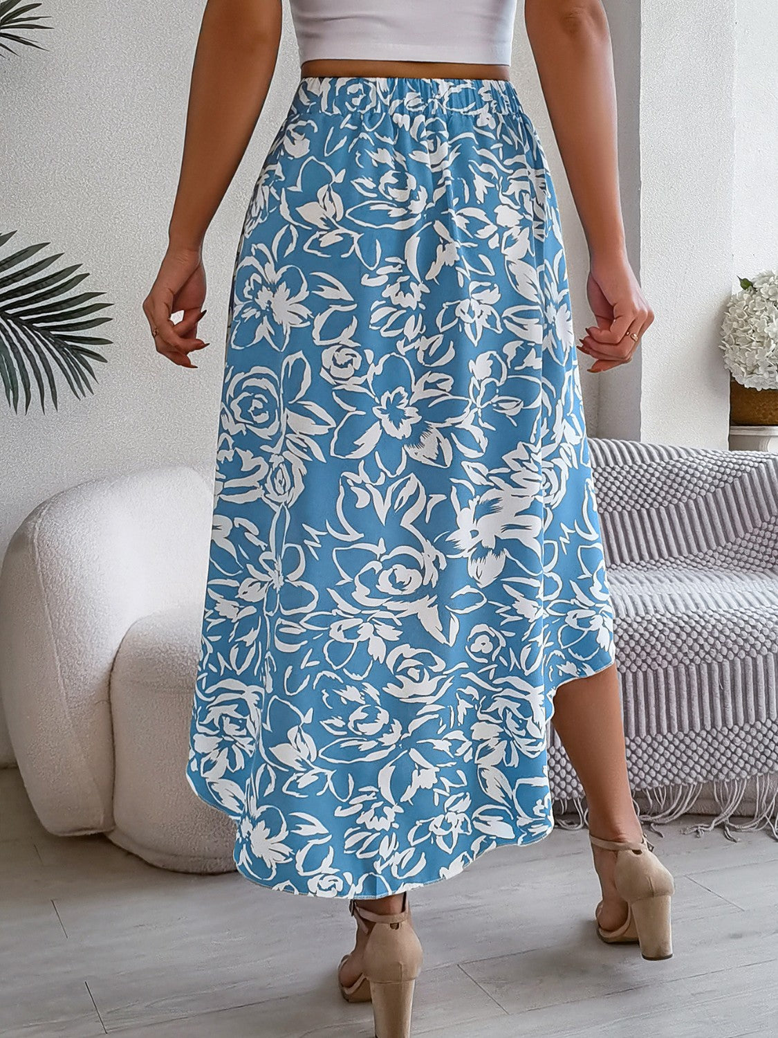 High-Low Printed High Waist Skirt – product image 3