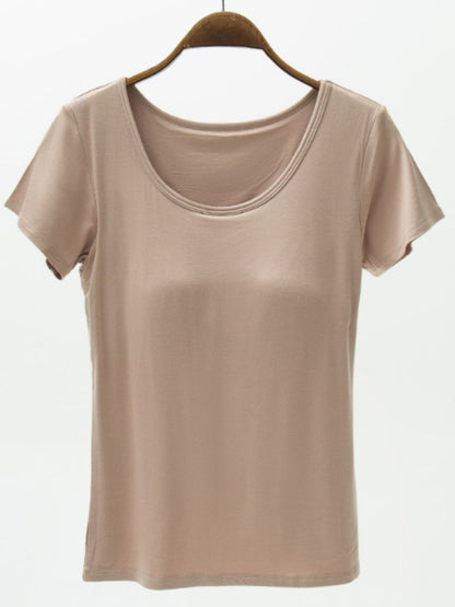 Round Neck Modal T-Shirt with Bra – product image 3
