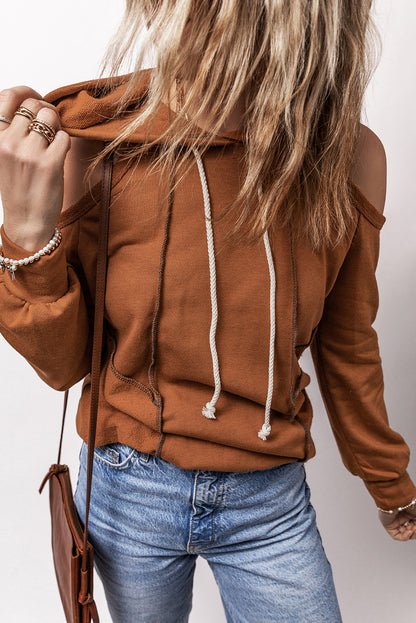 Cold Shoulder Long Sleeve Hoodie – product image 2