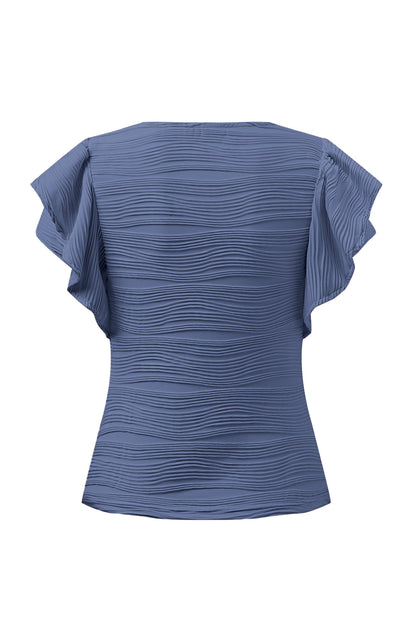 Textured Round Neck Cap Sleeve Top – product image 6