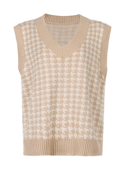 Houndstooth V-Neck Sweater Vet