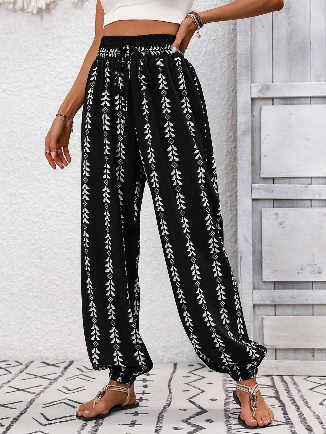 Tied Printed High Waist Pants – product image 10