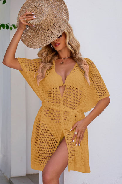 Openwork Tie Waist Cover Up – product image 10