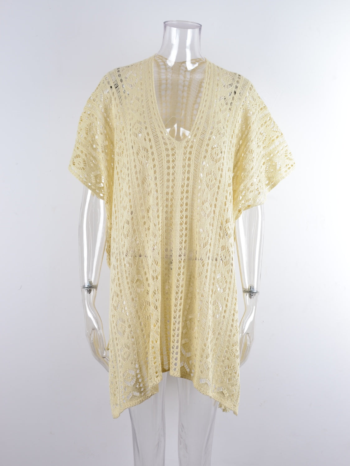 Cutout V-Neck Cover-Up with Tassel – product image 33