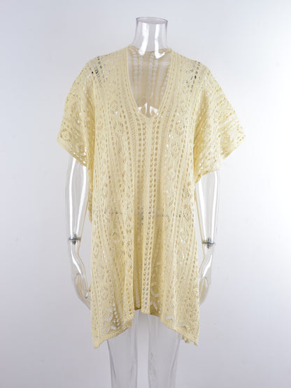 Cutout V-Neck Cover-Up with Tassel – product image 33