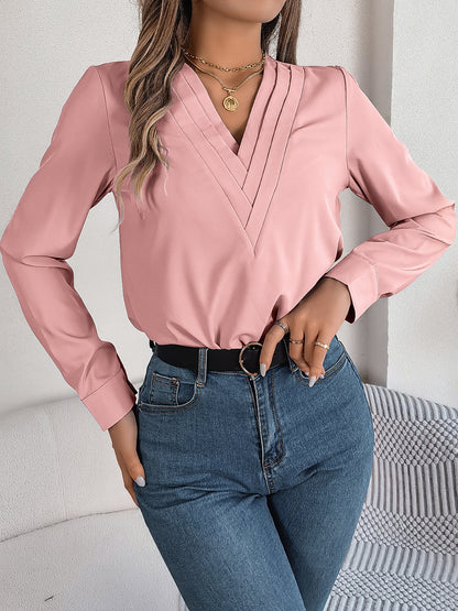 V-Neck Long Sleeve Blouse – product image 16