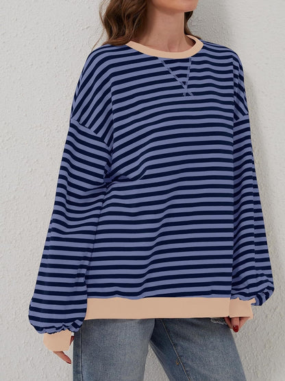 Contrast Striped Long Sleeve Sweatshirt – product image 2