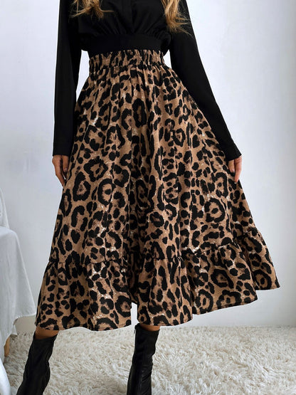 Printed Elastic Waist Midi Skirt – product image 1