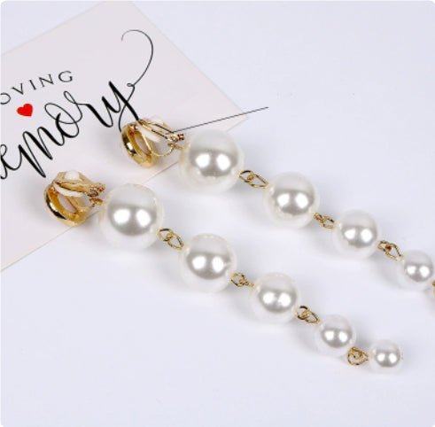 Pearl Long All-Match Trendy Earrings Fashion Accessories Women