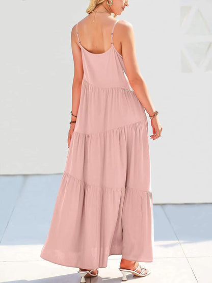 Full Size Ruched Tiered Spaghetti Strap Dress – product image 26