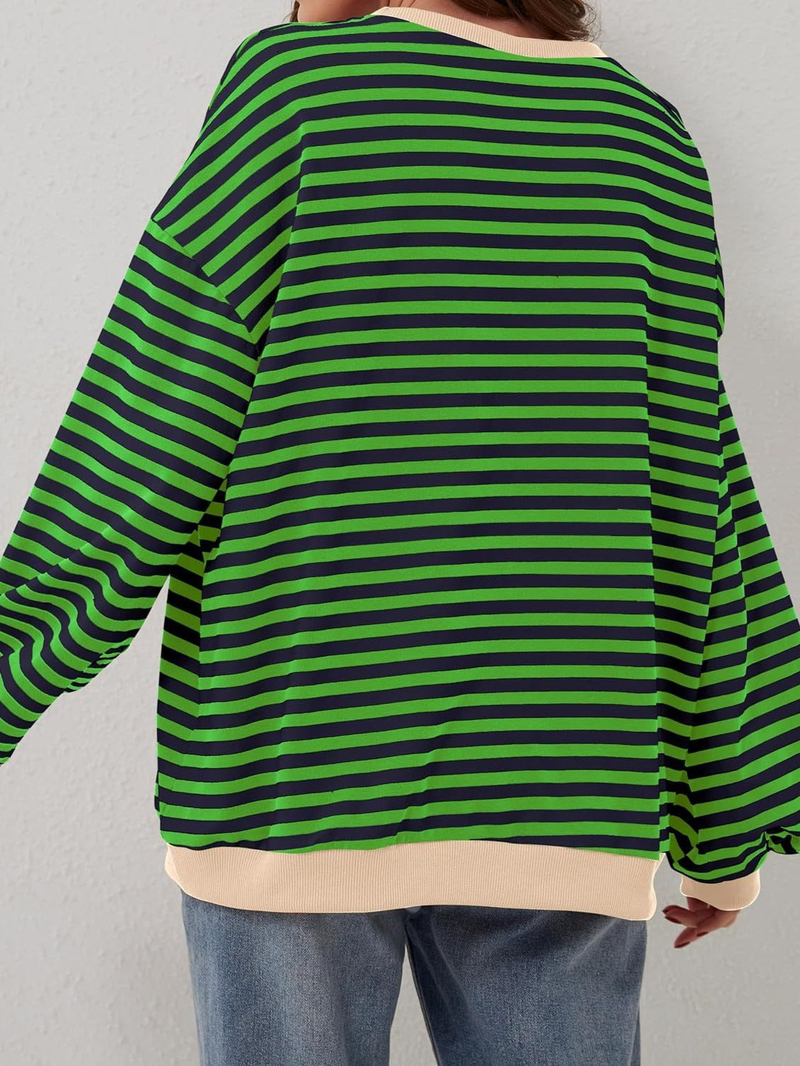Contrast Striped Long Sleeve Sweatshirt – product image 16