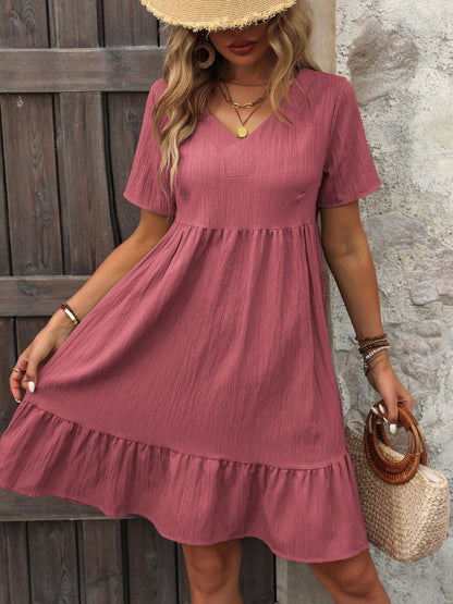 V-Neck Short Sleeve Mini Dress – product image 11