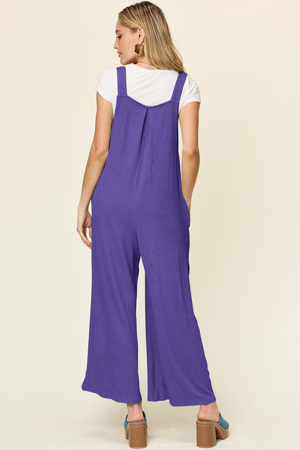 Double Take Full Size Texture Sleeveless Wide Leg Overall – product image 9