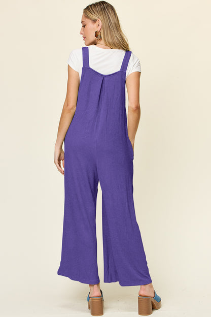 Double Take Full Size Texture Sleeveless Wide Leg Overall – product image 9