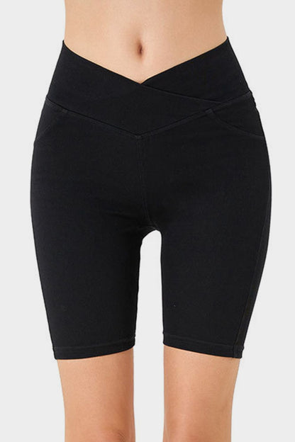 Basic Bae Asymmetrical Waist Denim Shorts with Pockets – product image 12