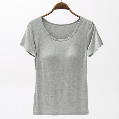 Round Neck Modal T-Shirt with Bra – product image 11