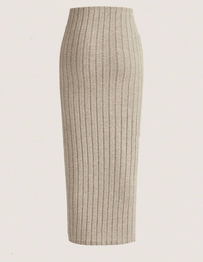 New Style Outerwear Casual Fashionable Versatile Midi Skirt In Light Gray
