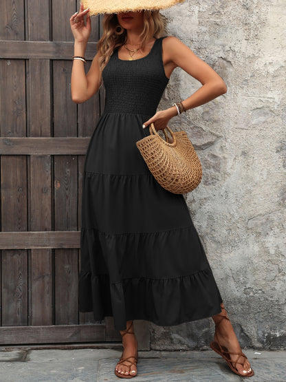 Smocked Scoop Neck Sleeveless Tank Dress – product image 15