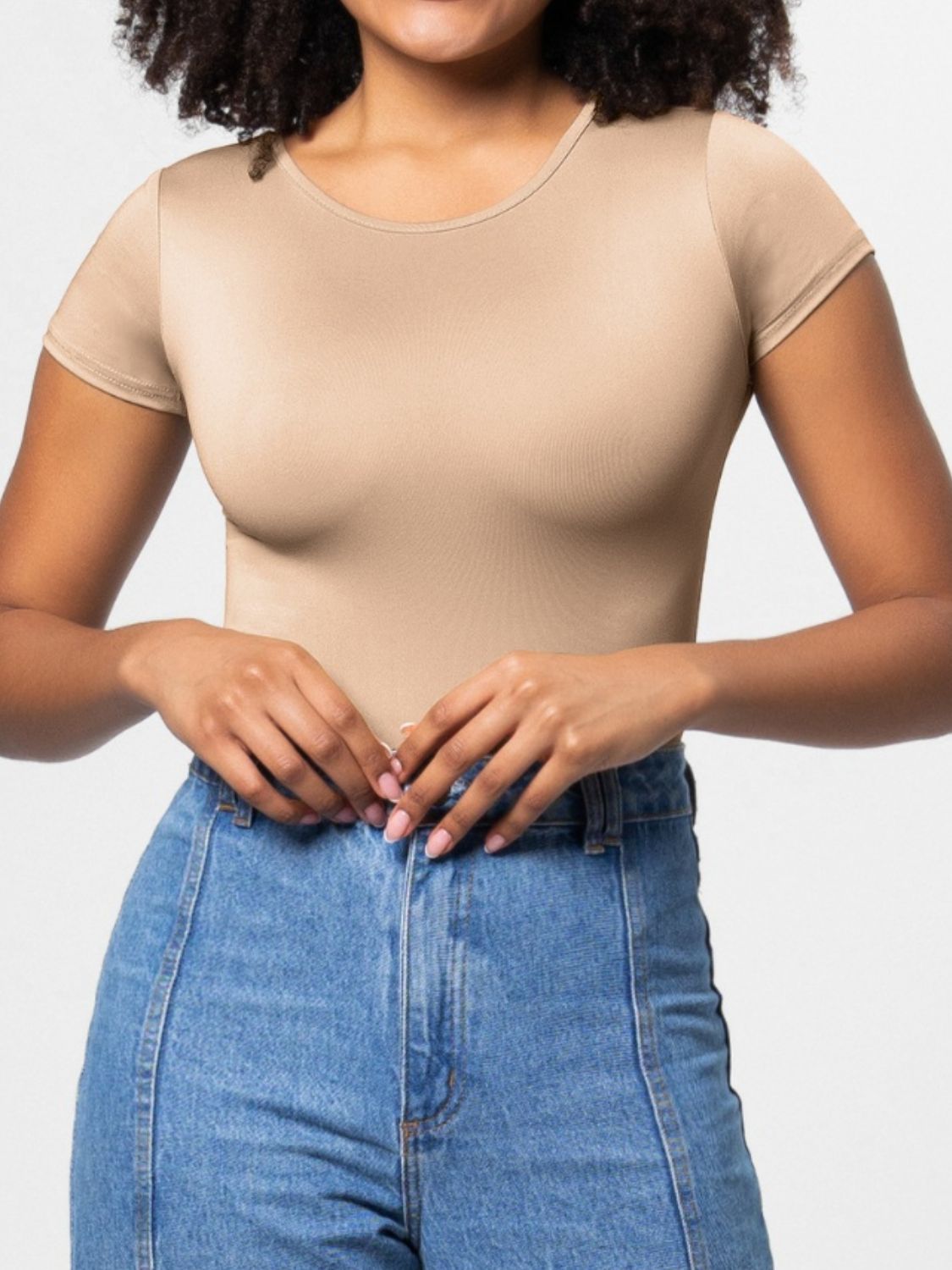 Full Size Round Neck Short Sleeve Bodysuit – product image 19