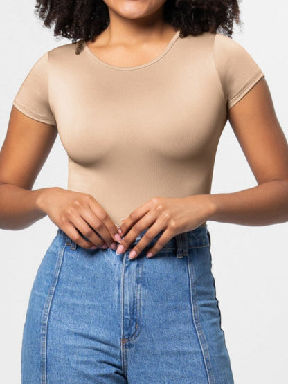 Full Size Round Neck Short Sleeve Bodysuit – product image 19