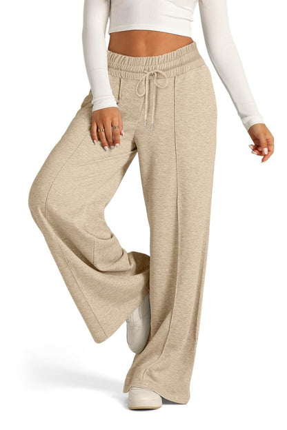 Drawstring Elastic Waist Wide Leg Pants – product image 26