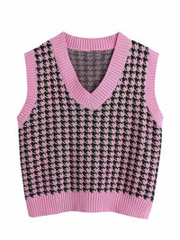 Houndstooth V-Neck Sweater Vet