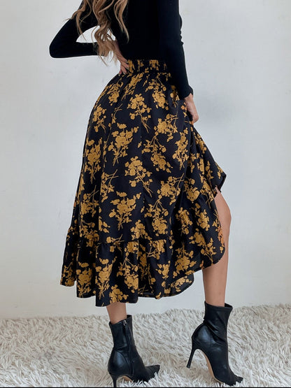 Printed Elastic Waist Midi Skirt – product image 13