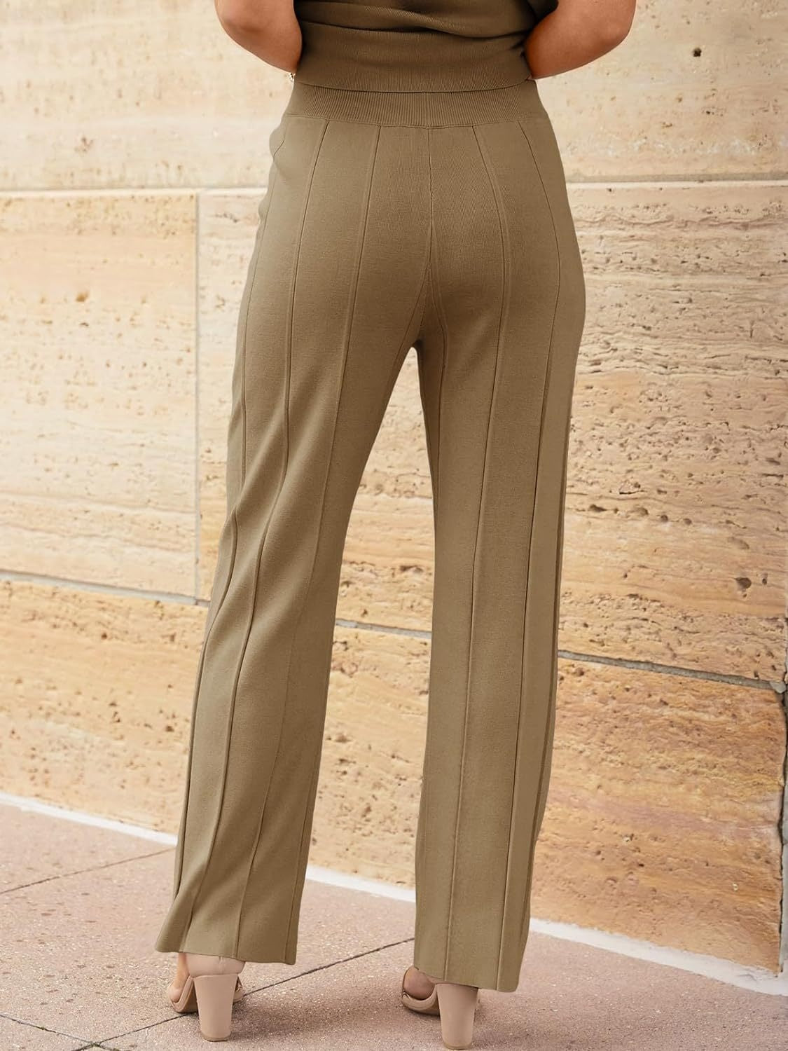Round Neck Cap Sleeve Top and Pants Knit Set – product image 2