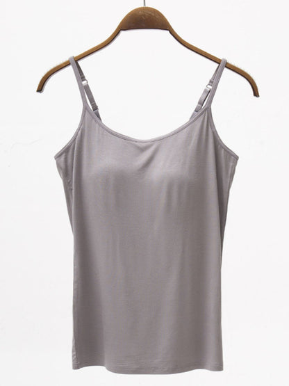 Full Size Adjustable Strap Modal Cami with Bra – product image 3