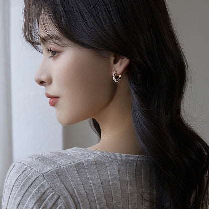 Pearl Earrings Autumn And Winter Special-interest Design Bead Eardrops Earrings New Elegant Circle Ear Clip Women