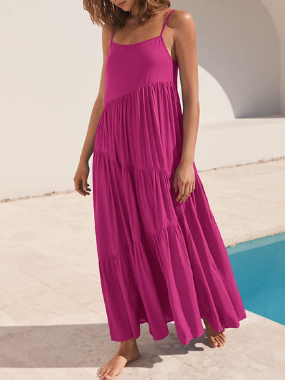 Full Size Ruched Tiered Spaghetti Strap Dress – product image 17