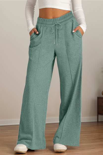 Drawstring Elastic Waist Wide Leg Pants – product image 10