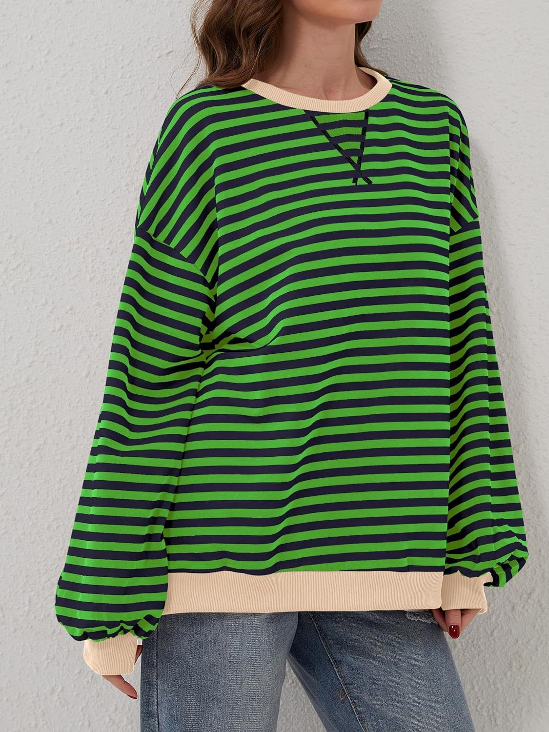 Contrast Striped Long Sleeve Sweatshirt – product image 15