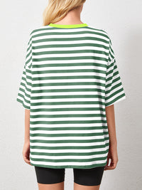 Striped Round Neck Half Sleeve T-Shirt