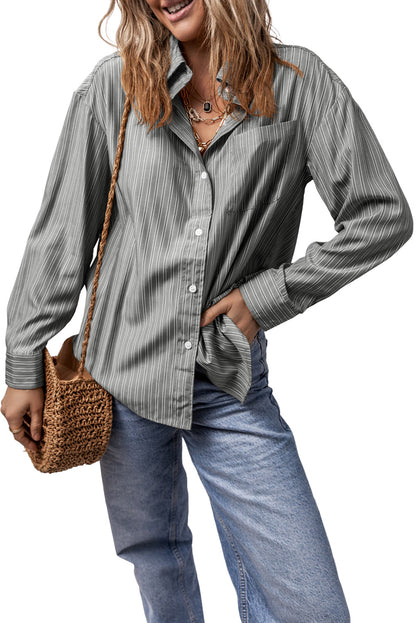 Striped Button Up Long Sleeve Shirt – product image 27