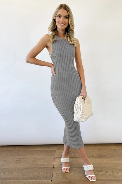 Slit Ribbed Round Neck Sleeveless Dress – product image 16