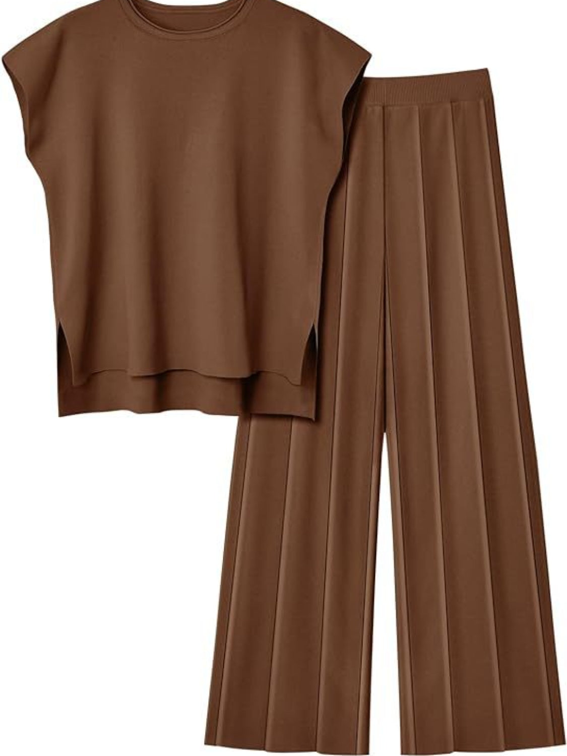 Round Neck Cap Sleeve Top and Pants Knit Set – product image 22