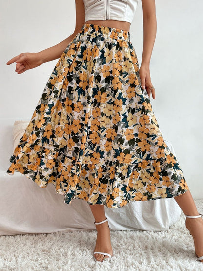 Printed Elastic Waist Midi Skirt – product image 4