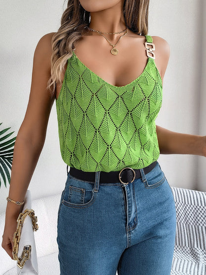 Openwork Scoop Neck Knit Vest – product image 19