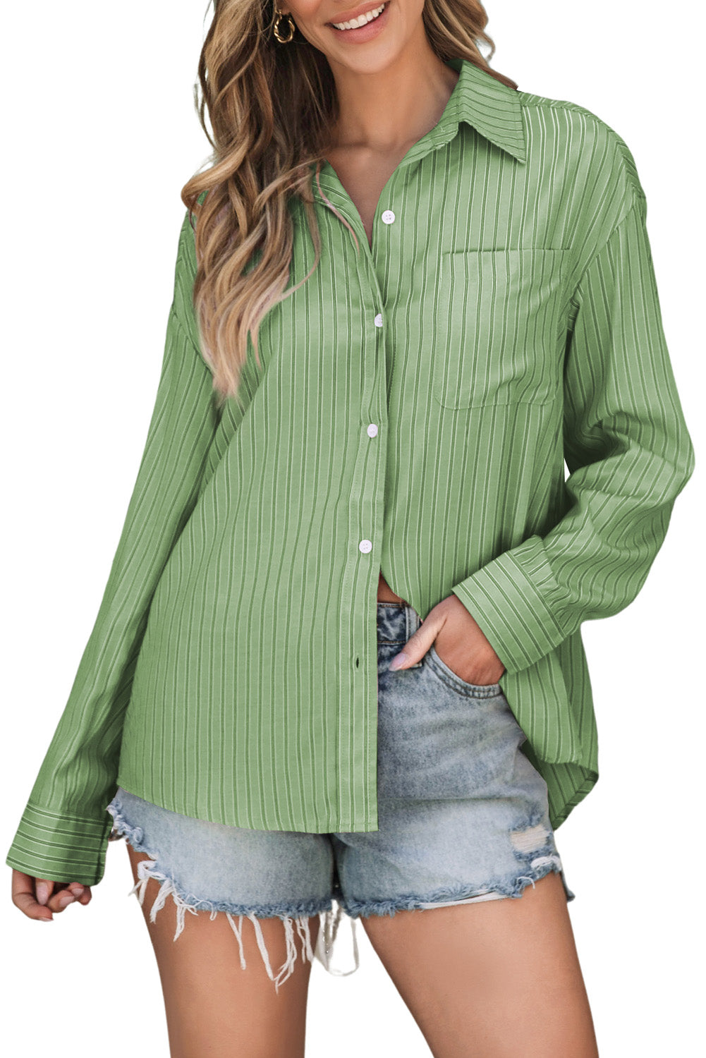 Striped Button Up Long Sleeve Shirt – product image 17