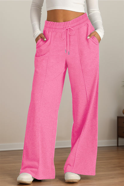 Drawstring Elastic Waist Wide Leg Pants – product image 19