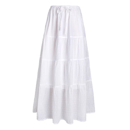 Adjustable High-waist Elastic Midi Skirt With Four Panels