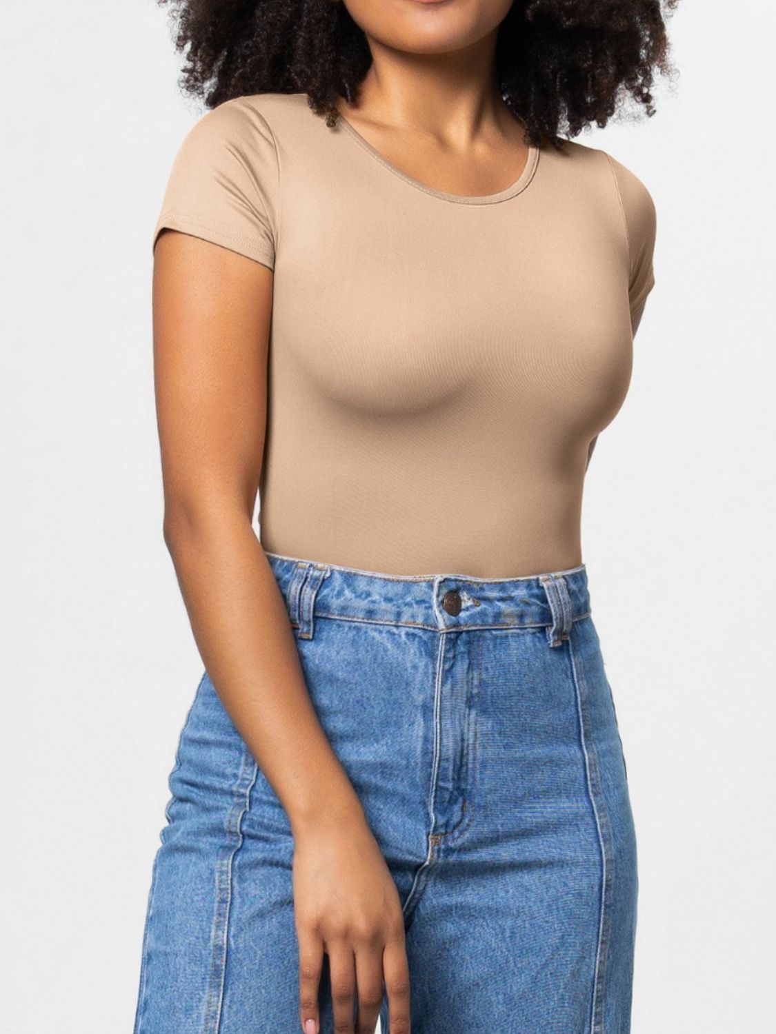 Full Size Round Neck Short Sleeve Bodysuit – product image 18