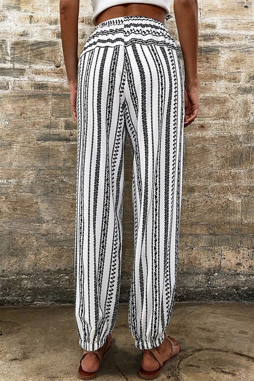 Printed Elastic Waist Pants – product image 3