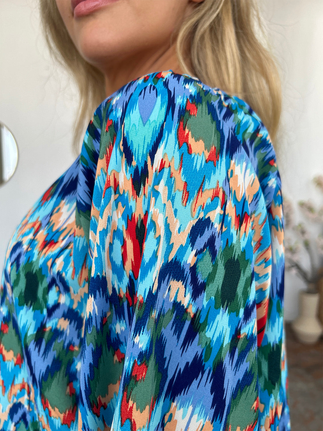 Double Take Full Size Printed Balloon Sleeve Blouse – product image 15